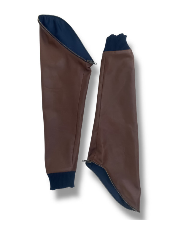 Manches Brown – Cuir & finition bleu marine | Moult Paris