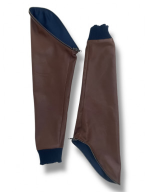 Manches Brown – Cuir & finition bleu marine | Moult Paris