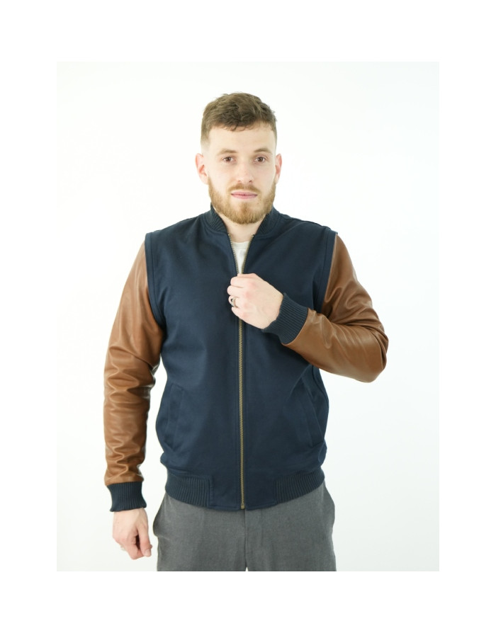 Pack Héritage - Veste bleue avec manches amovibles | Moult Paris