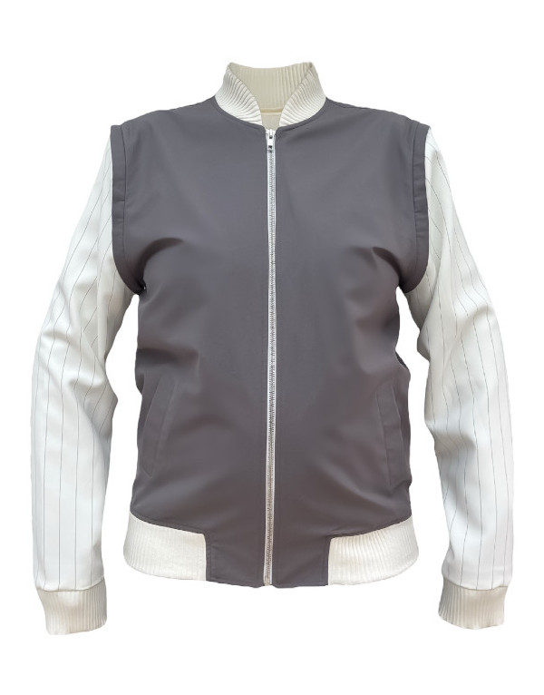 Veste Silver grise à manches rayées | Moult Paris