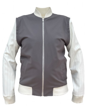 Veste Silver grise à manches rayées | Moult Paris